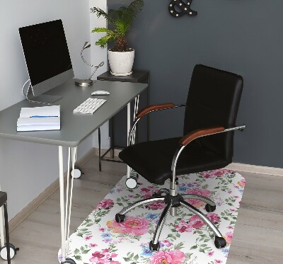 Tapis bureau Fleurs roses