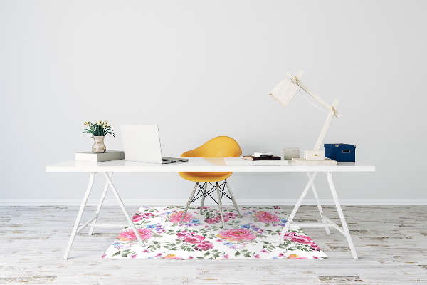 Tapis bureau Fleurs roses