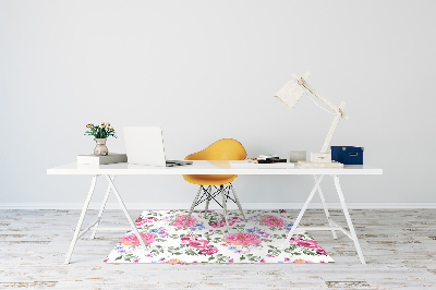 Tapis bureau Fleurs roses