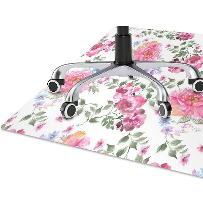 Tapis bureau Fleurs roses