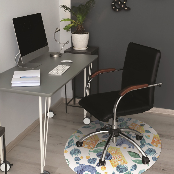 Tapis pour chaise de bureau Hippopotame