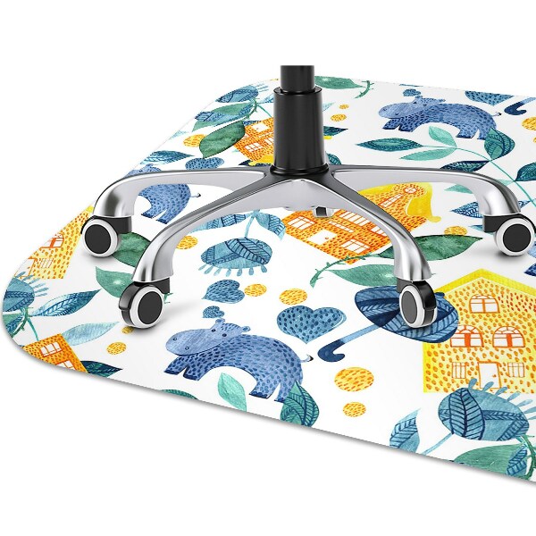 Tapis pour chaise de bureau Hippopotame