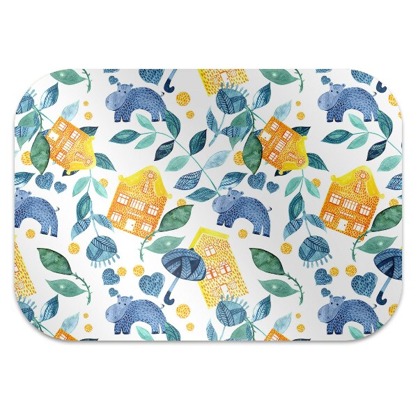 Tapis pour chaise de bureau Hippopotame