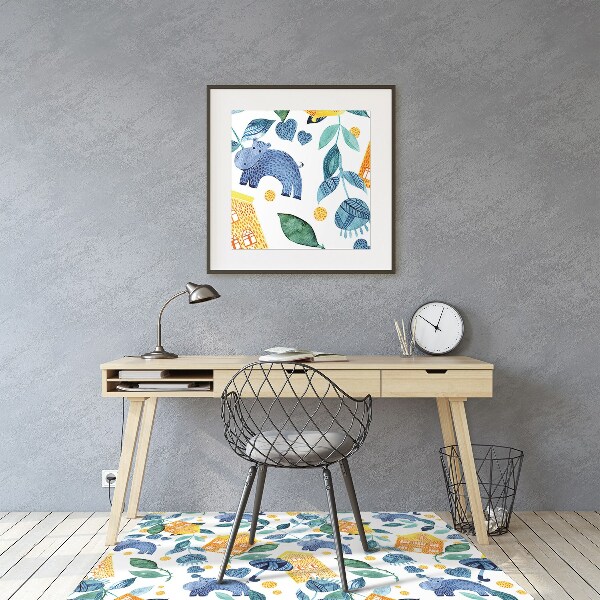 Tapis pour chaise de bureau Hippopotame