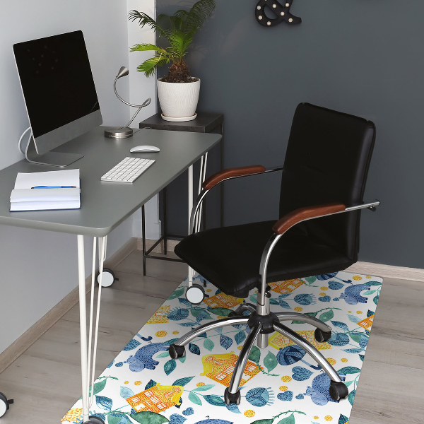 Tapis pour chaise de bureau Hippopotame