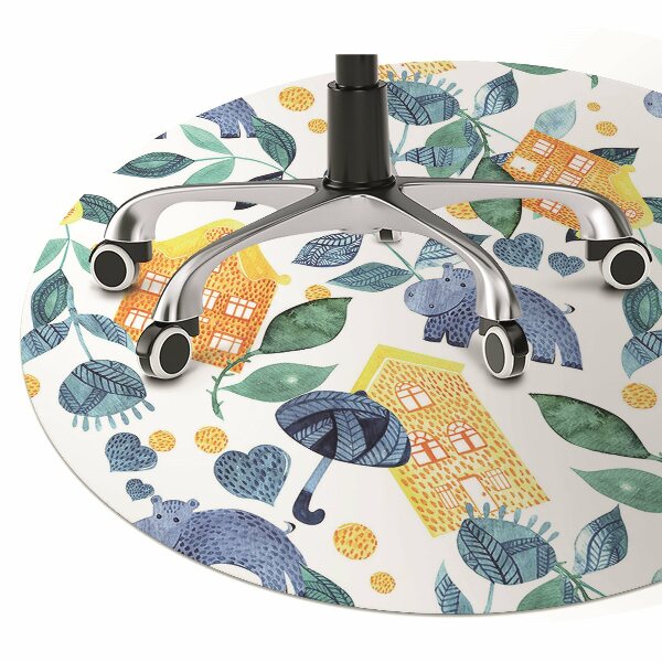 Tapis pour chaise de bureau Hippopotame