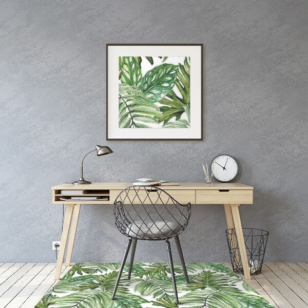 Tapis pour chaise de bureau Feuilles de la jungle