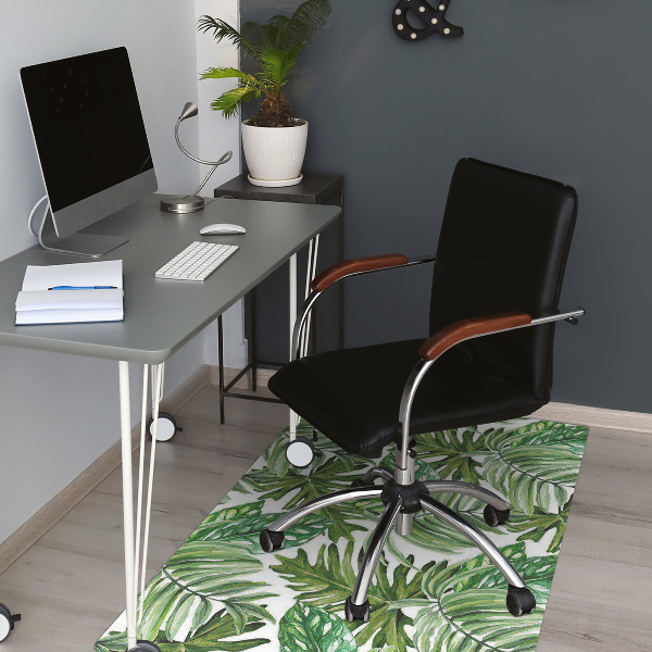 Tapis pour chaise de bureau Feuilles de la jungle