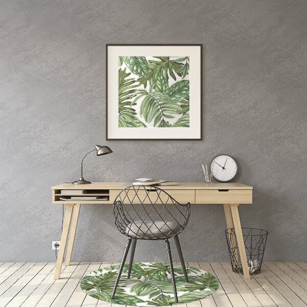 Tapis pour chaise de bureau Feuilles de la jungle