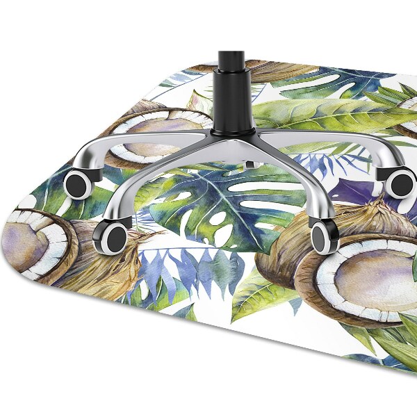 Tapis de chaise de bureau Noix de coco et feuilles