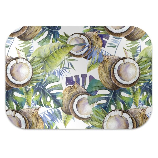 Tapis de chaise de bureau Noix de coco et feuilles