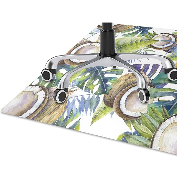 Tapis de chaise de bureau Noix de coco et feuilles