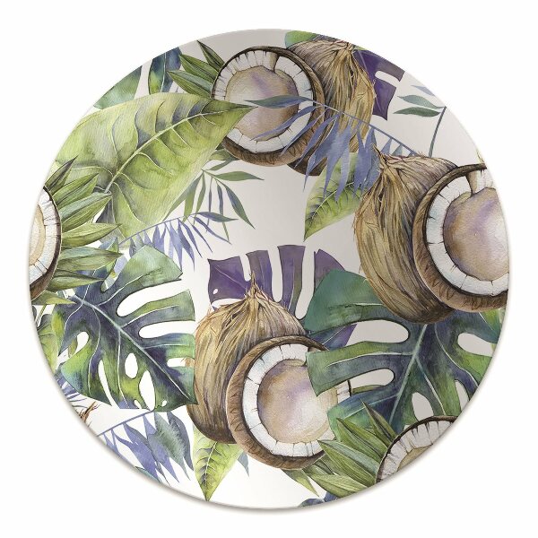 Tapis de chaise de bureau Noix de coco et feuilles