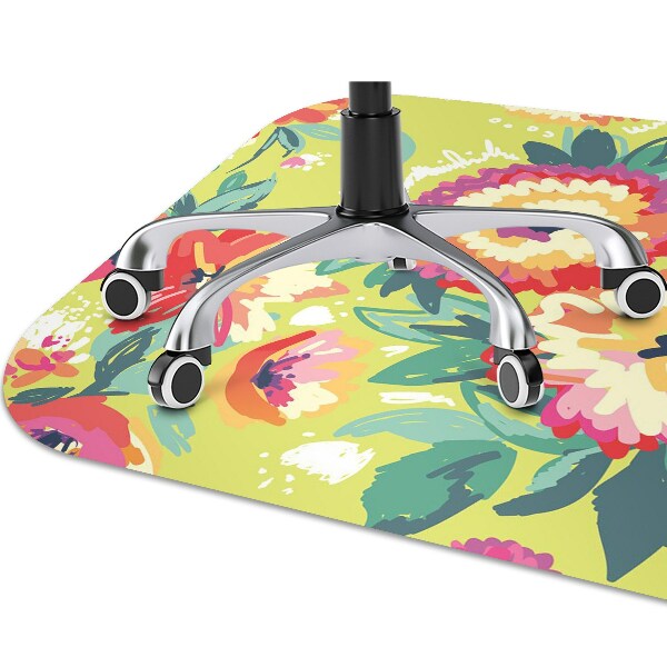 Tapis de chaise de bureau Fleurs colorées