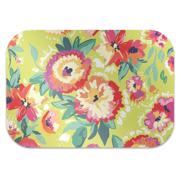 Tapis de chaise de bureau Fleurs colorées
