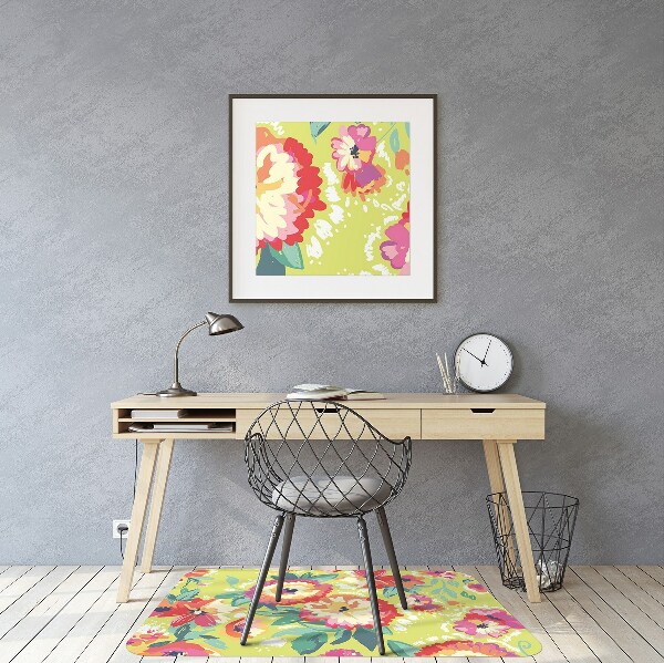 Tapis de chaise de bureau Fleurs colorées