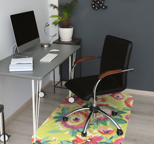 Tapis de chaise de bureau Fleurs colorées