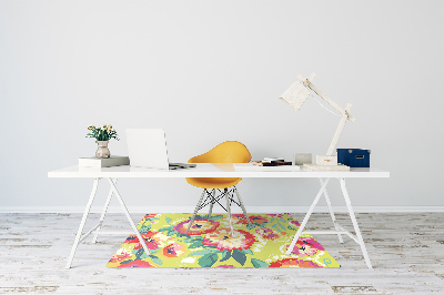 Tapis de chaise de bureau Fleurs colorées