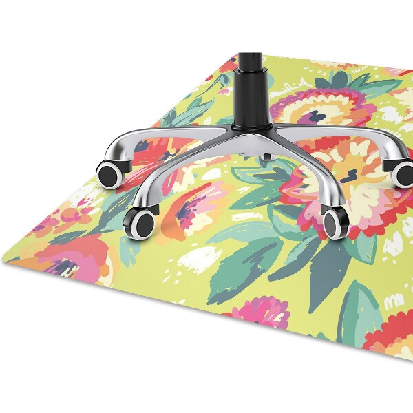 Tapis de chaise de bureau Fleurs colorées