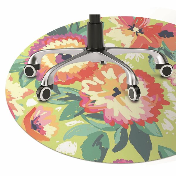 Tapis de chaise de bureau Fleurs colorées