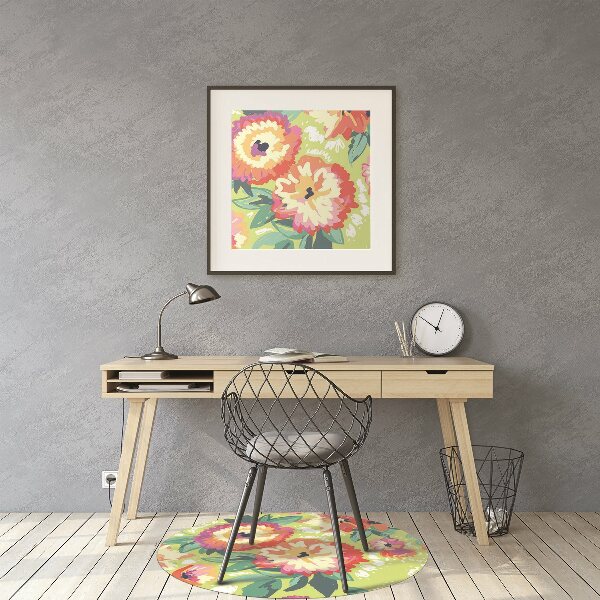 Tapis de chaise de bureau Fleurs colorées