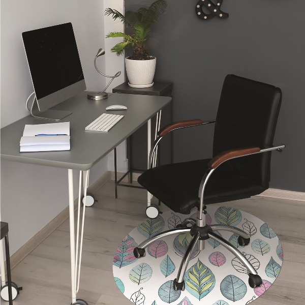 Tapis pour chaise de bureau Feuilles de dessin animé