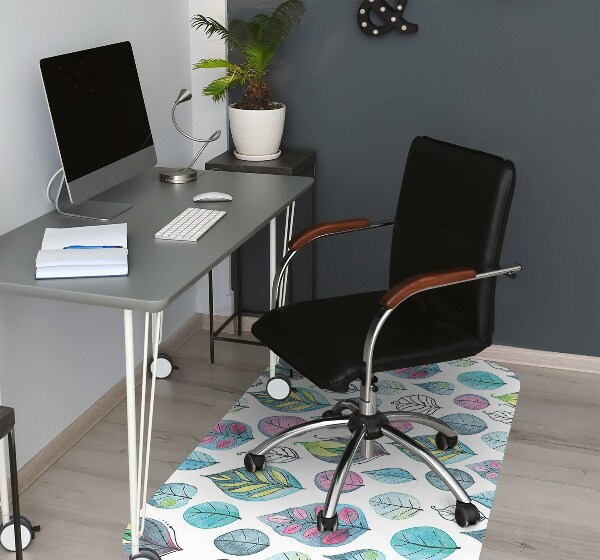 Tapis pour chaise de bureau Feuilles de dessin animé