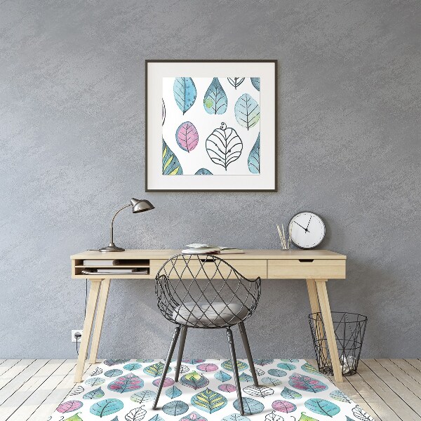 Tapis pour chaise de bureau Feuilles de dessin animé