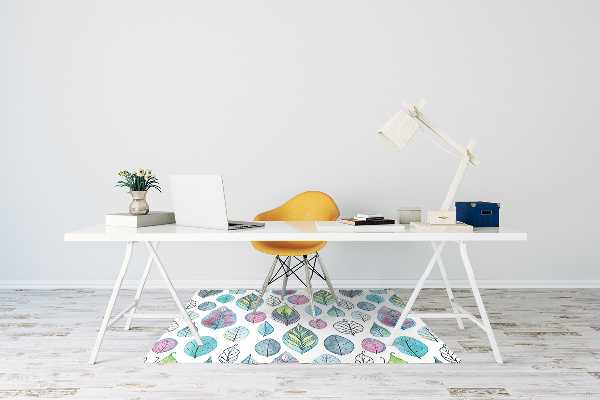 Tapis pour chaise de bureau Feuilles de dessin animé