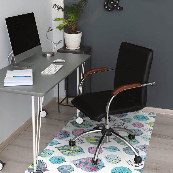Tapis pour chaise de bureau Feuilles de dessin animé