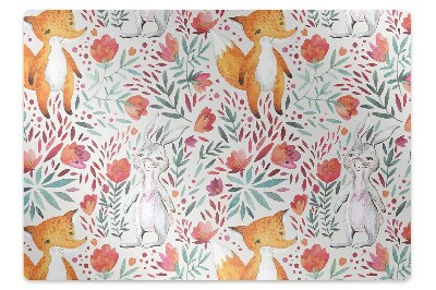 Tapis de chaise Renard et lapin