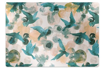 Tapis pour chaise de bureau Oiseaux aquarelles