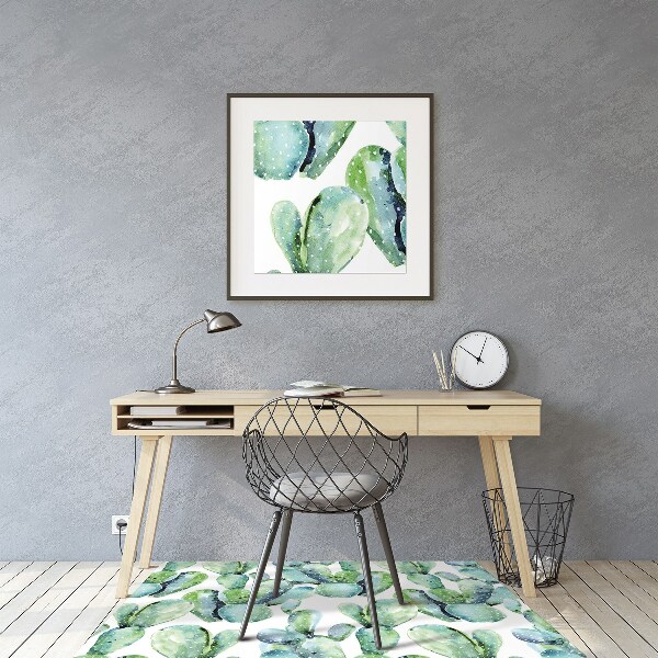 Tapis de chaise de bureau Cactus verts