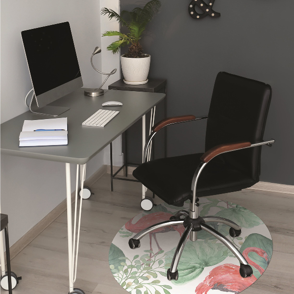 Tapis protection sol Flamingos exotiques