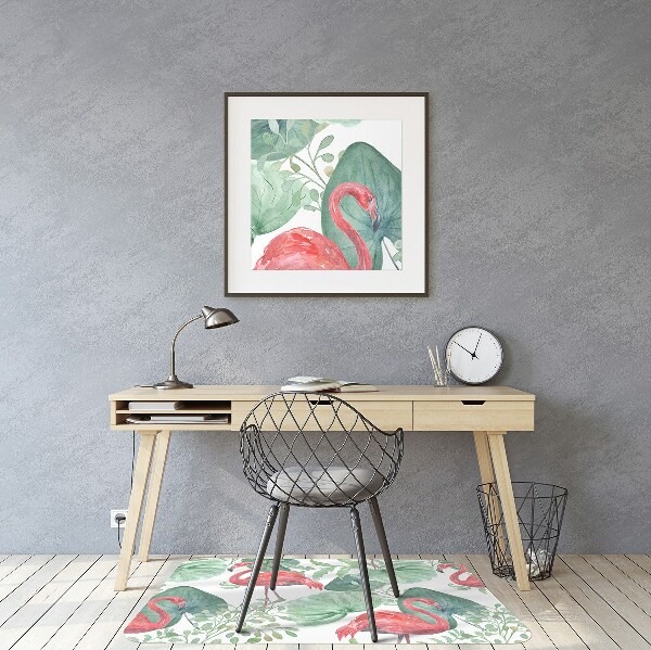 Tapis protection sol Flamingos exotiques