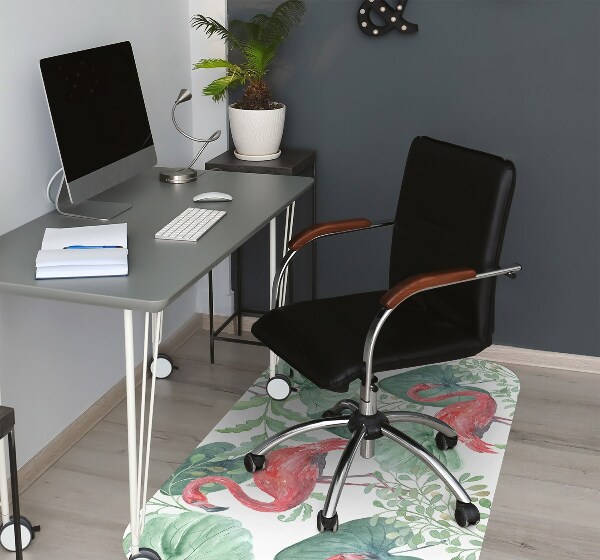Tapis protection sol Flamingos exotiques
