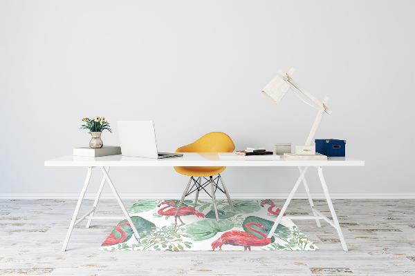 Tapis protection sol Flamingos exotiques