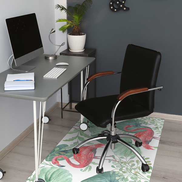 Tapis protection sol Flamingos exotiques