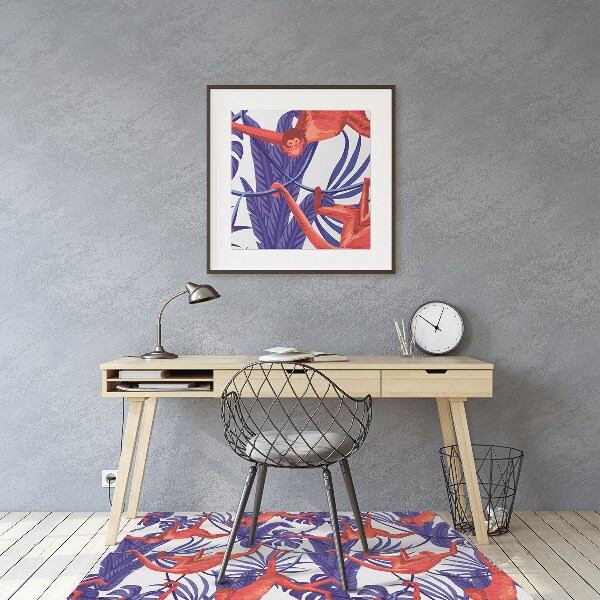 Tapis pour chaise de bureau Singes rouges