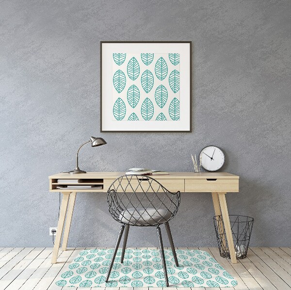 Tapis pour chaise de bureau Feuilles vertes