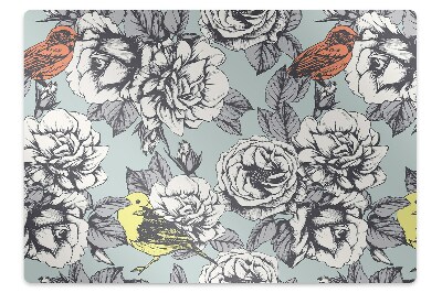 Tapis de chaise Roses et oiseaux