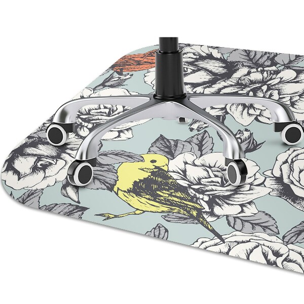 Tapis de chaise Roses et oiseaux