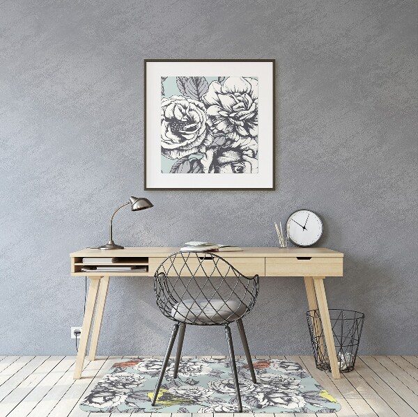 Tapis de chaise Roses et oiseaux