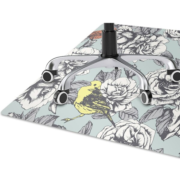 Tapis de chaise Roses et oiseaux
