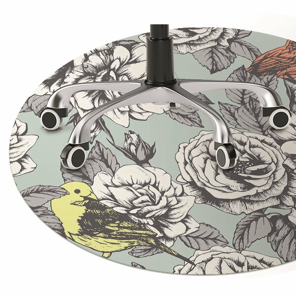 Tapis de chaise Roses et oiseaux