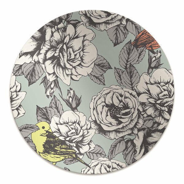 Tapis de chaise Roses et oiseaux