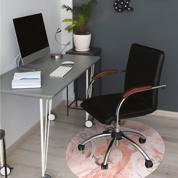 Tapis de chaise de bureau Flamants