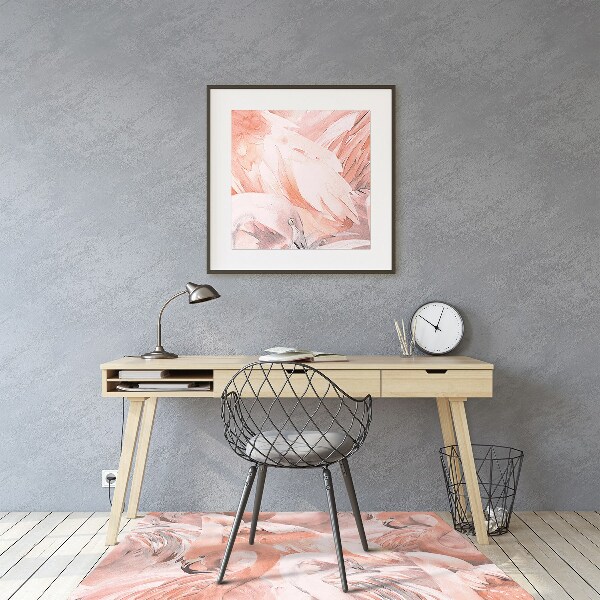 Tapis de chaise de bureau Flamants