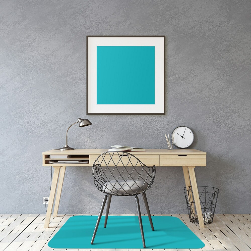 Tapis De Buanderie Décoratif – Style Ferme – 99x50,8 Cm – Bleu Turquoise Avec Texte Noir – Antidérapant