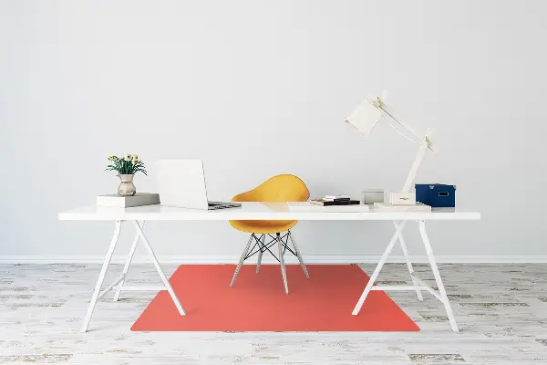 Tapis fauteuil bureau Couleur pastel orange
